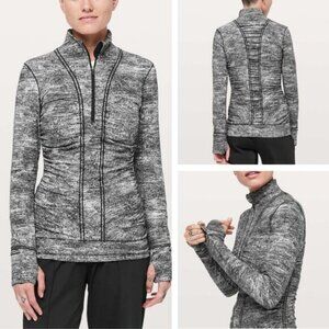 Lululemon Cypress Kiss 1/2 Zip Rulu In Rush Jacquard Black White Size 6